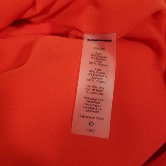 $495 NWT Alexander Wang Sz 2 Stretch Cold Shoulder Midi Dress Red Scarlet B1 - Picture 7 of 7